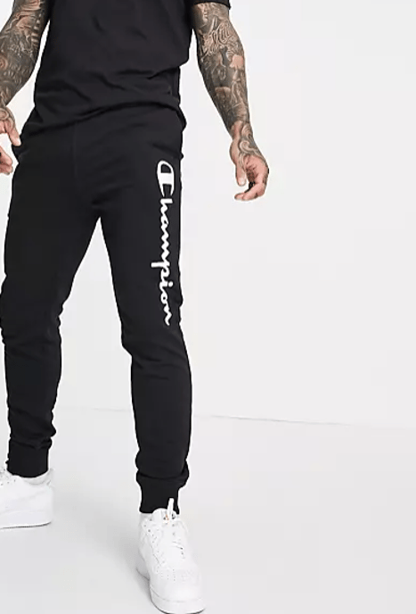 Mens Champion Joggers in Black - Image 4