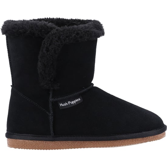 Hush Puppies Womens/Ladies Ashleigh Suede Slipper Boots (Black) - Image 3