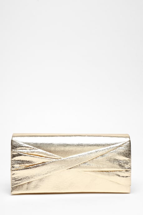 Gold Foil Twist Clutch Bag