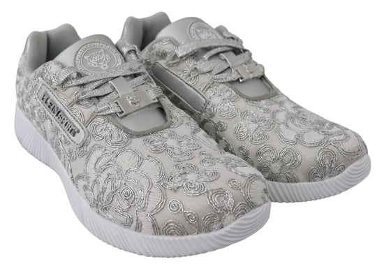 Plein Sport Women's Silver Polyester Runner Joice Sneakers Shoes - Image 2