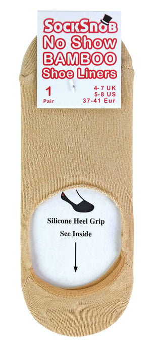 6-pack Dam Bamboo Liner Ankelstrumpor med grepp - Image 2