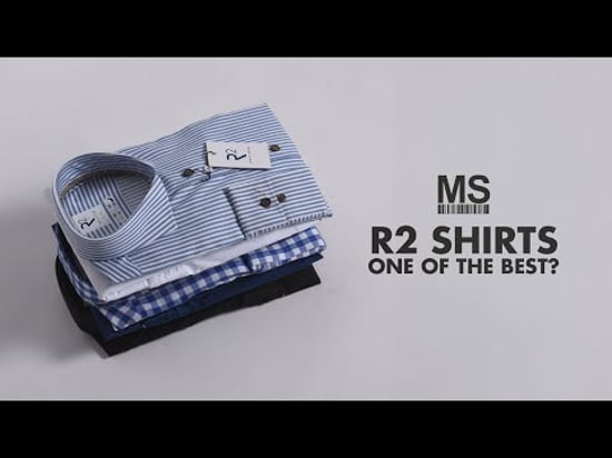 R2 Acorn Print Long Sleeved Shirt Navy