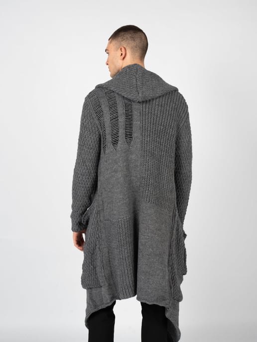 La Haine Iside Us Cardigan Unisex-LM056 Woman's Grey - Image 5