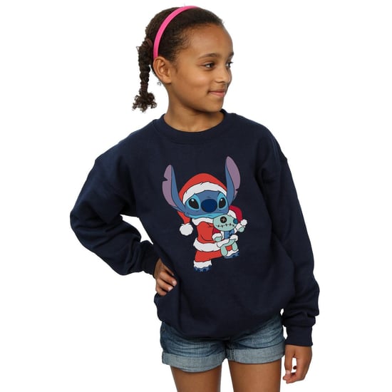 Disney Girls Lilo And Stitch Stitch Christmas Sweatshirt (Navy Blue)