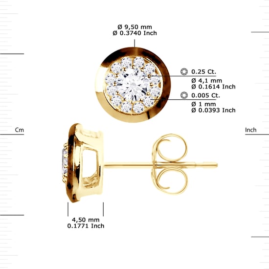 DIADEMA - Earrings with Diamonds - Yellow Gold