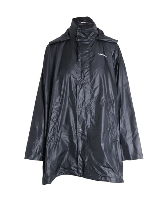 Balenciaga Lichtgewicht Gevoerde Windjack met Capuchon in Zwart Nylon - Image 1