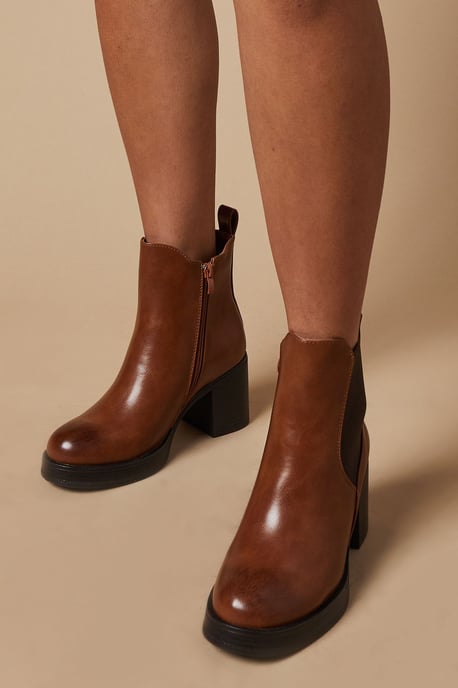 Round Toe Platform Ankle Boots - Image 3