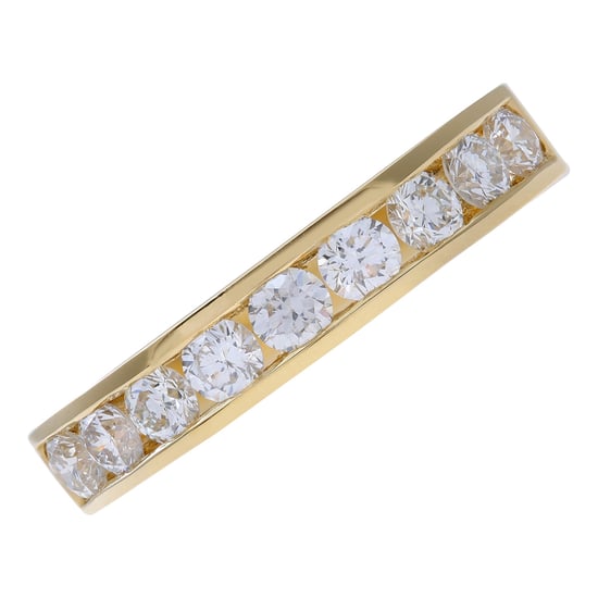 18ct Yellow Gold 0.75ct Certified IJ/I Diamond Channel Set Half Eternity Ring