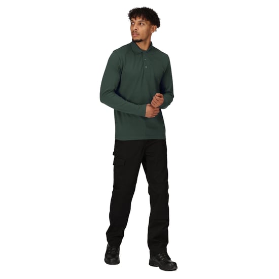 Regatta Mens Pro Long-Sleeved Polo Shirt (Dark Green)