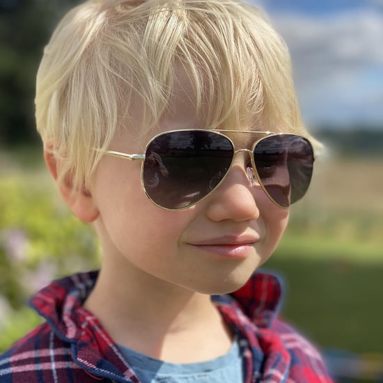 Polaroid Kids Aviator Kids Gold Blue Miror Polarized Sunglasses