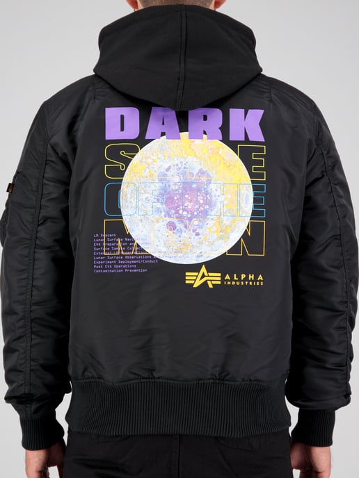 Alpha Industries Men's MA-1 VF Hood Dark Side Bomber Jacket in Black - Image 2