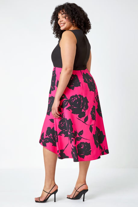 Curve Premium Stretch Floral Midi Dress