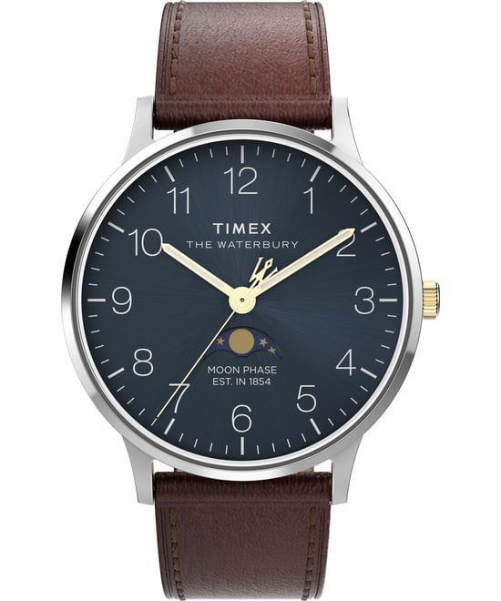 Timex Waterbury Classic Maanfase Herenhorloge Bruin TW2W75600 - Image 1