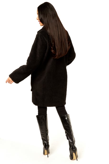 Faux Fur Longline Teddy Overcoat
