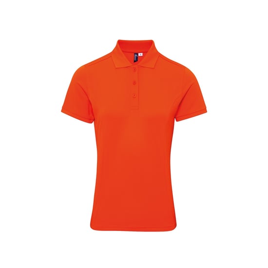 Premier Dames/dames Coolchecker Plus Piqu Polo met CoolPlus (Oranje) - Image 1