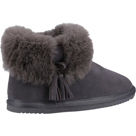 Hush Puppies Ayana Suede And Faux Fur Women's Grey Slippers - Image 2