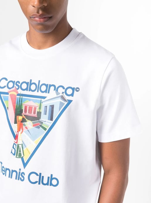 Casablanca La Joueuse Tennis Club T-Shirt in White - Image 2