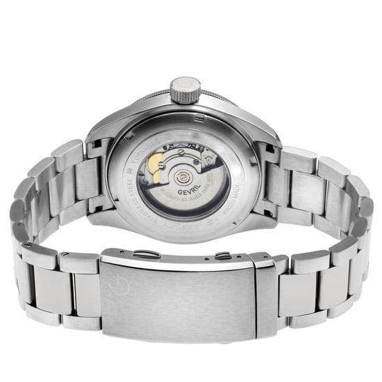 Gevril Men's Yorkville Swiss Automatic Sellita SW200 Black Dial Stainless Steel Watch