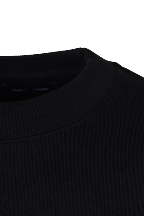 Men's Fred Perry Crew Neck Sweatshirt in Black - Image 3