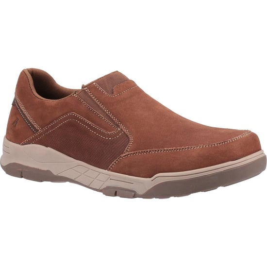 Hush Puppies Mens Fletcher Leather Shoes (Tan) - Image 1