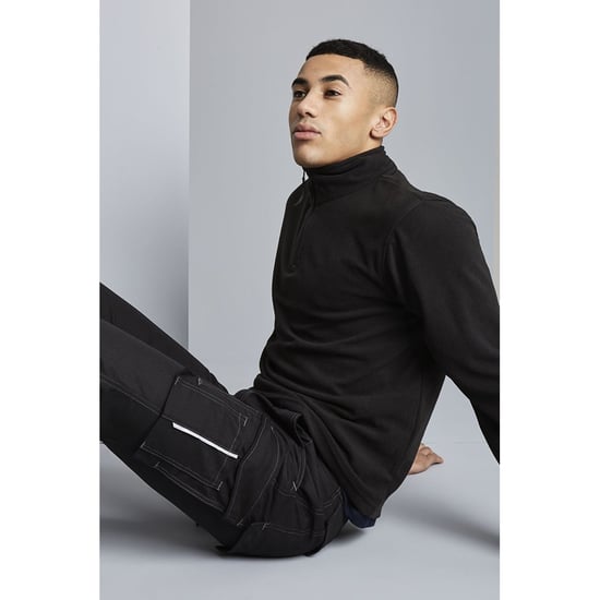 Regatta Mens Micro Zip Neck Fleece Top (170 GSM) (Black)