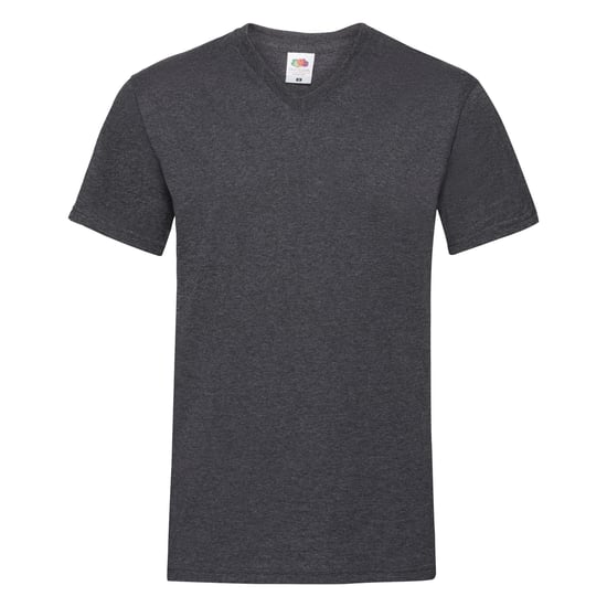 Fruit Of The Loom Heren Valuegewicht V-hals, T-shirt met korte mouwen. (Donker Heather) - Image 1