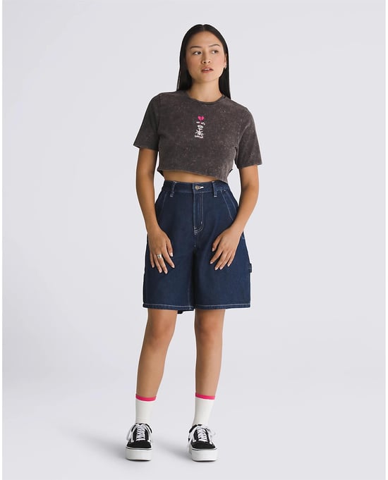 VANS Women's Heartbreaker Crew Crop T-Shirt in Black - Image 3