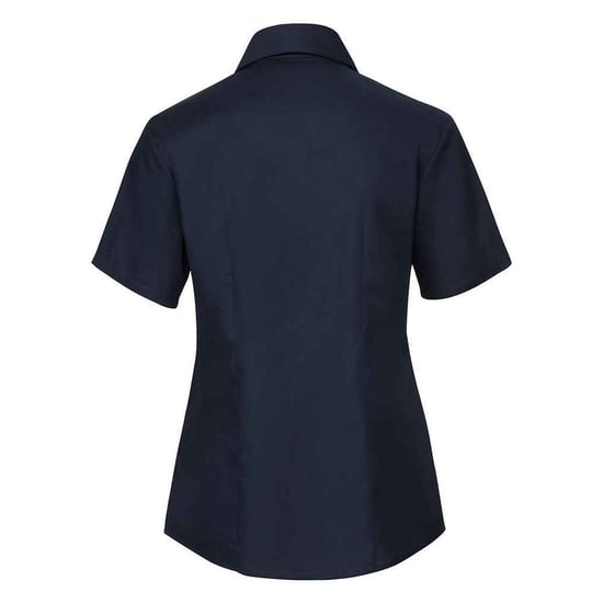 Russell Collection Womens/Ladies Oxford Short-Sleeved Shirt (Bright Navy) - Image 2