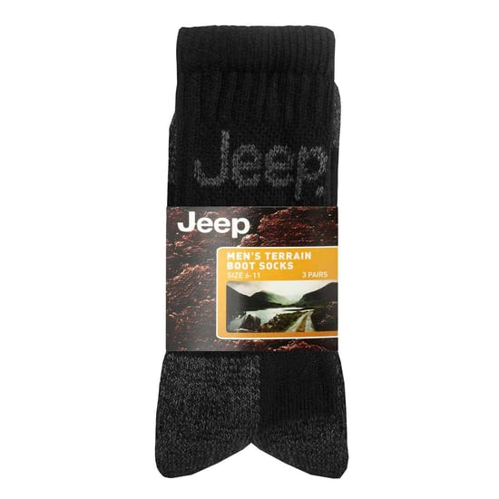 Mens 3 Pair Jeep Terrain Cushion Sole Walking Hiking Work Socks - Image 2