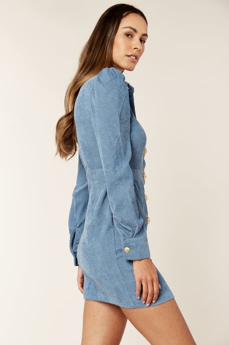 Corduroy Mini Shirt Dress - Image 3