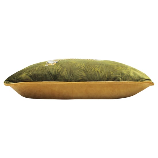 Paoletti Cheetah Forest Velvet Piped Feather Filled Cushion - Image 3