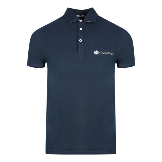 Aquascutum Aldis Crest Block Logo marineblauw poloshirt - Image 1