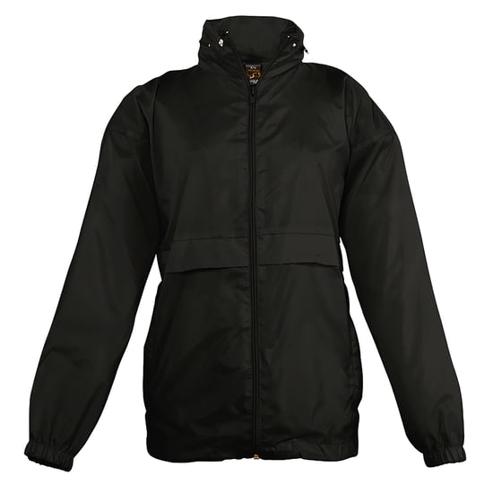 SOLS Kinderen Unisex Surf Windbreaker Jacket (waterbestendig en winddicht) (Zwart) - Image 1