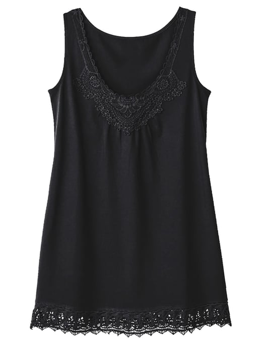 Lace Trim Sleeveless Top