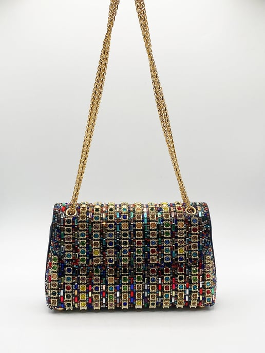 Multi Coloured Embellished Clutch Bag - Image 3
