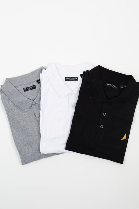 3 Pack Cotton Jersey Polo Shirts