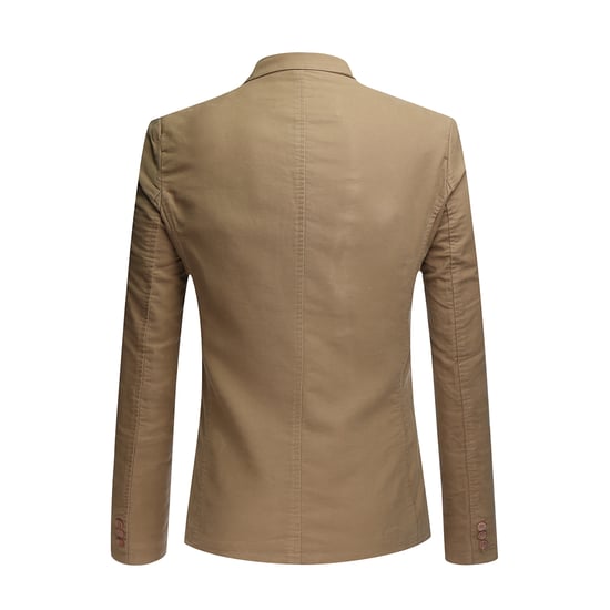 Mens Casual 2 Buttons Autumn Blazer Slim Fit Sport Coat Beige