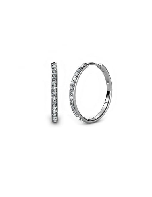Parures Chic Circle Hoop - Argenté et Cristal - Image 2
