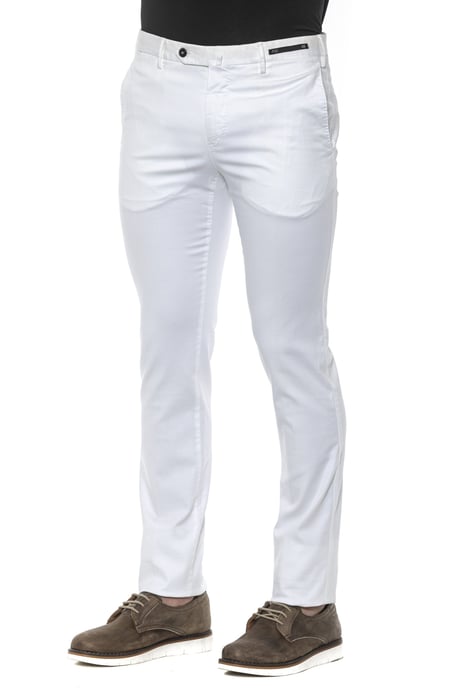 PT Torino Men's White Cotton Jeans & Pant