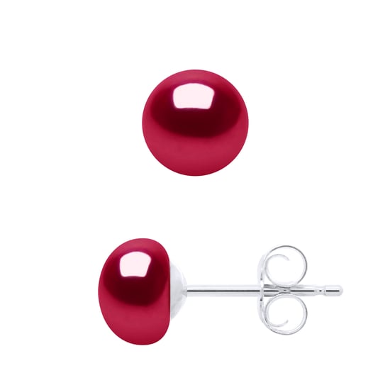 Earrings of Silver 925 and Real Cultured Freshwater Pearls Button 6-7 mm - Image 1