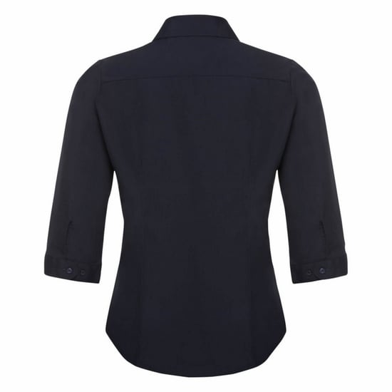 Russell Collectie Dames 3/4 Mouwen Poly-Katoen Easy Care Gevochten Poplin Shirt (Franse marine) - Image 2