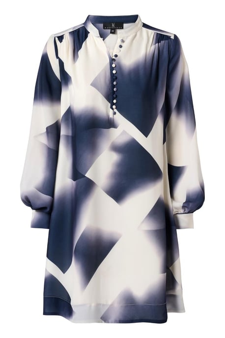 Denzel Print Jurk Navy / Wit