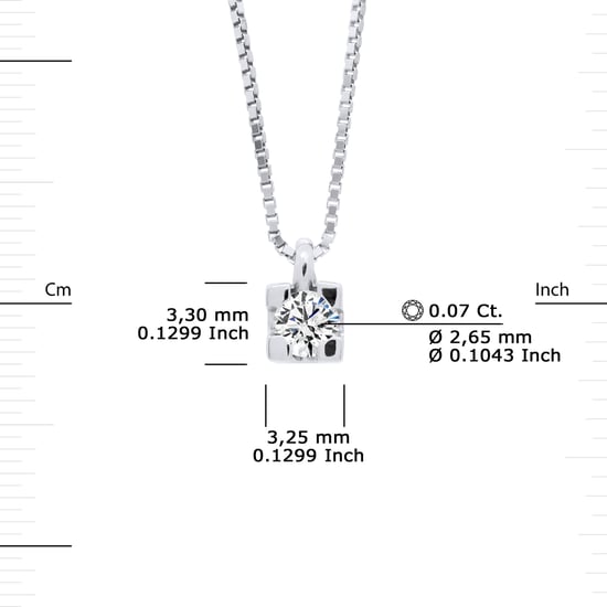 DIADEMA - Necklace with Diamonds - White Gold - Venetian Chain