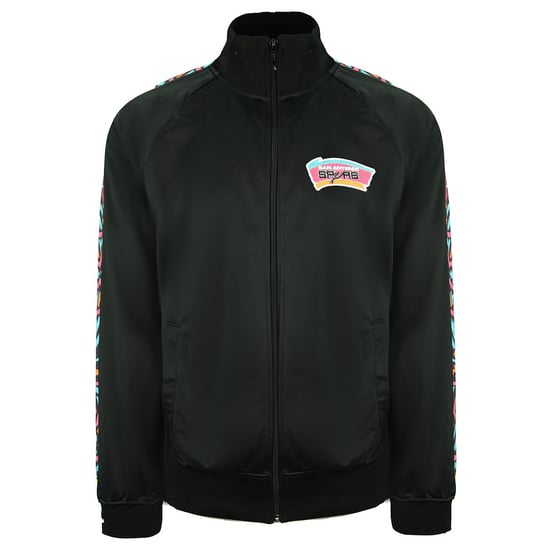 MitchelL & Ness San Antonio Zip Up Black Mens Track Jacket TRJKDF18006 SASBLCK1