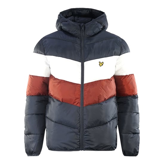 Lyle & Scott Colourblock Puffer Navy Blue Jacket - Image 1