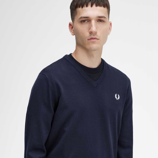 Fredperry Fp Classic V Neck Jumper Blue Sweater