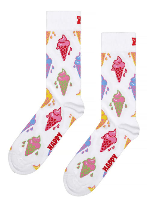 Ice Cream Socks | Happy Socks | Funny Novelty Gift Socks - White - Image 2