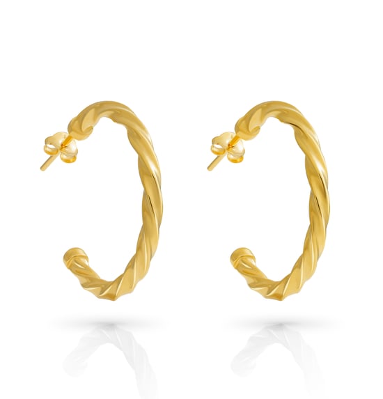 Orphelia 'Beverly' Women's 925 Sterling Silver Hoop Earrings - Gold ZO-7554/G - Image 1
