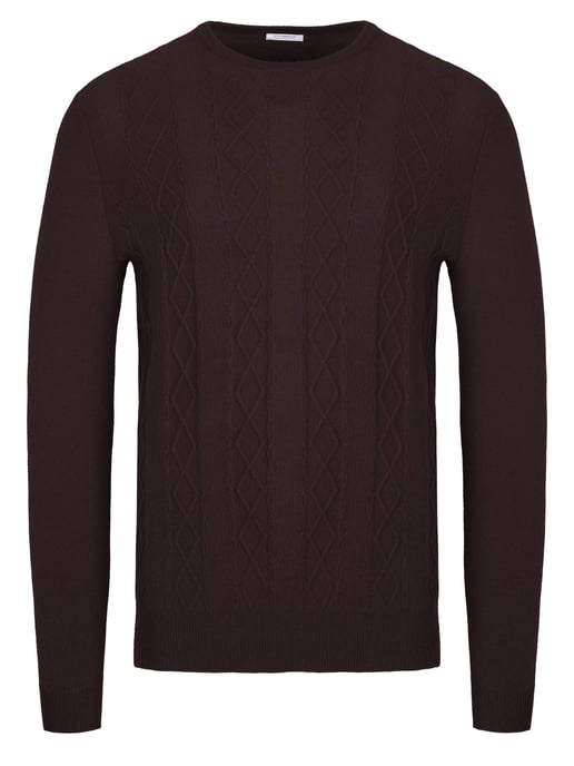 Malo Optimum cashmere pullover dark brown - Image 1