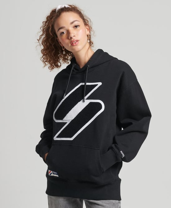 Superdry Code Logo Chenille Oversized Hoodie - Image 1